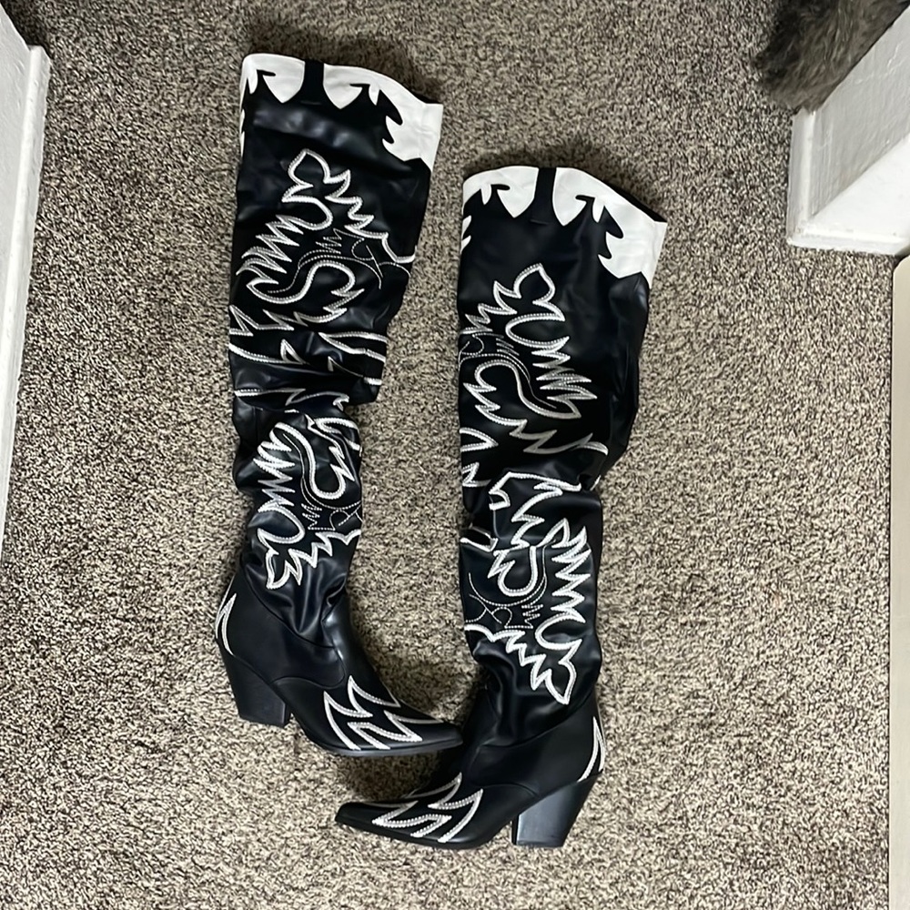 Knee high cowboy boots